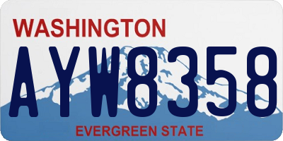 WA license plate AYW8358