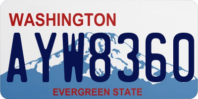 WA license plate AYW8360