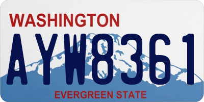 WA license plate AYW8361