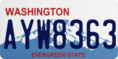 WA license plate AYW8363