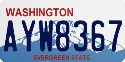 WA license plate AYW8367