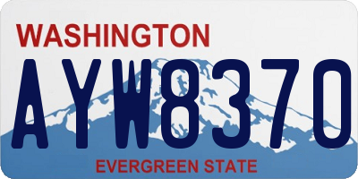 WA license plate AYW8370