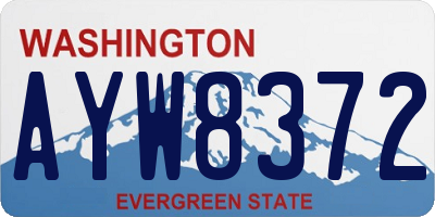 WA license plate AYW8372