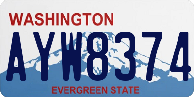 WA license plate AYW8374