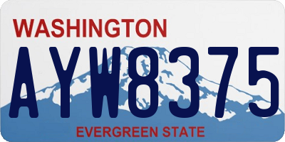 WA license plate AYW8375