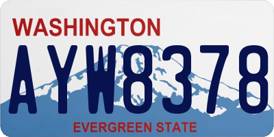 WA license plate AYW8378