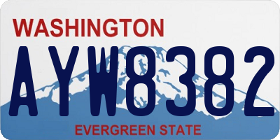 WA license plate AYW8382