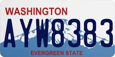 WA license plate AYW8383