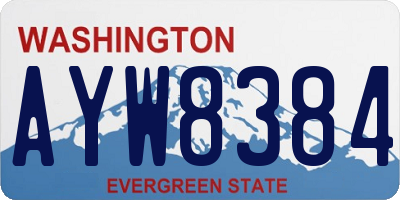 WA license plate AYW8384