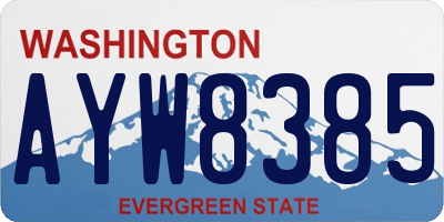 WA license plate AYW8385