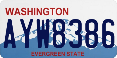 WA license plate AYW8386