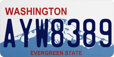 WA license plate AYW8389