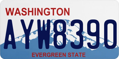 WA license plate AYW8390