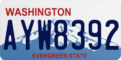 WA license plate AYW8392