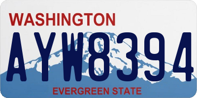 WA license plate AYW8394