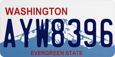 WA license plate AYW8396