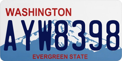 WA license plate AYW8398