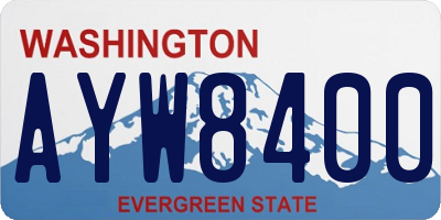 WA license plate AYW8400