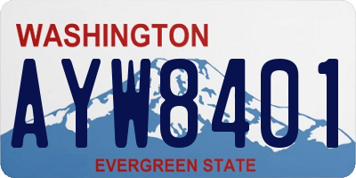 WA license plate AYW8401