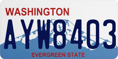 WA license plate AYW8403