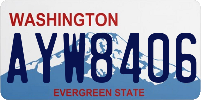 WA license plate AYW8406