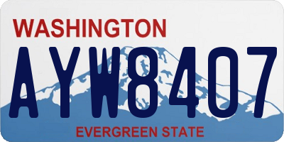 WA license plate AYW8407