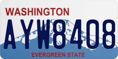 WA license plate AYW8408