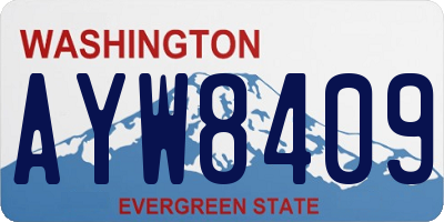 WA license plate AYW8409