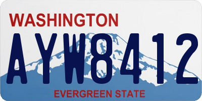 WA license plate AYW8412