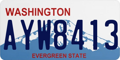 WA license plate AYW8413