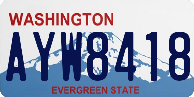 WA license plate AYW8418