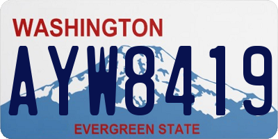 WA license plate AYW8419