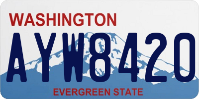 WA license plate AYW8420