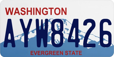 WA license plate AYW8426