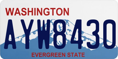 WA license plate AYW8430