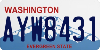 WA license plate AYW8431