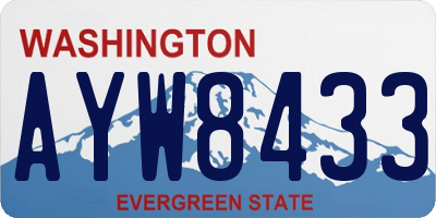 WA license plate AYW8433