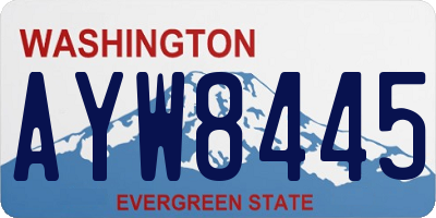 WA license plate AYW8445