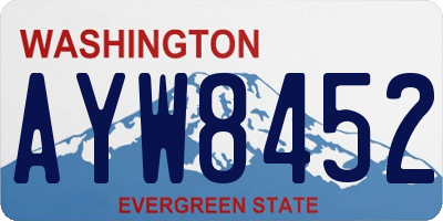 WA license plate AYW8452