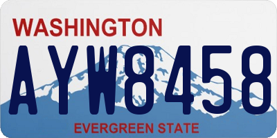 WA license plate AYW8458