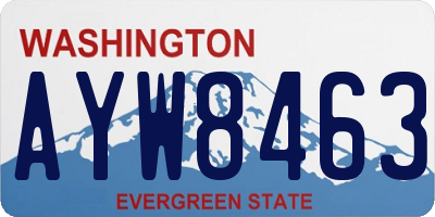 WA license plate AYW8463