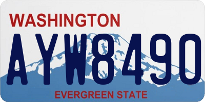 WA license plate AYW8490