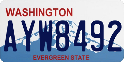 WA license plate AYW8492