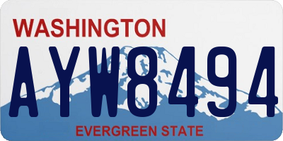 WA license plate AYW8494