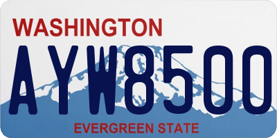 WA license plate AYW8500