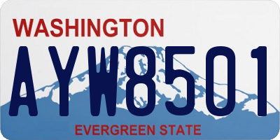 WA license plate AYW8501