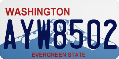 WA license plate AYW8502