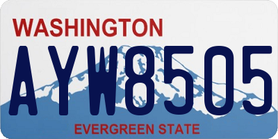 WA license plate AYW8505