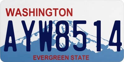 WA license plate AYW8514