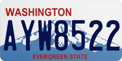 WA license plate AYW8522